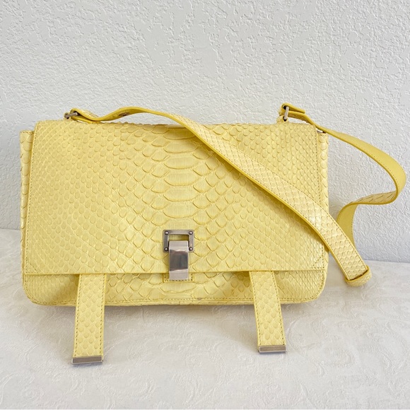 Proenza Schouler Yellow Python Courier Shouder bag - Picture 1 of 15